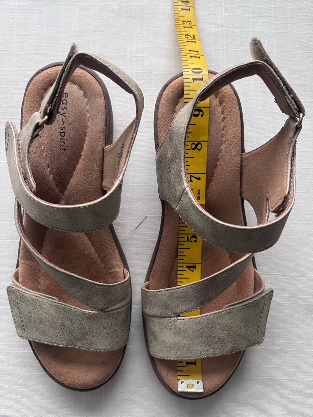 Easy Spirit Kimberly3 Pewter Metallic Comfort Strappy Sandals Size 8.5M - Picture 7 of 7